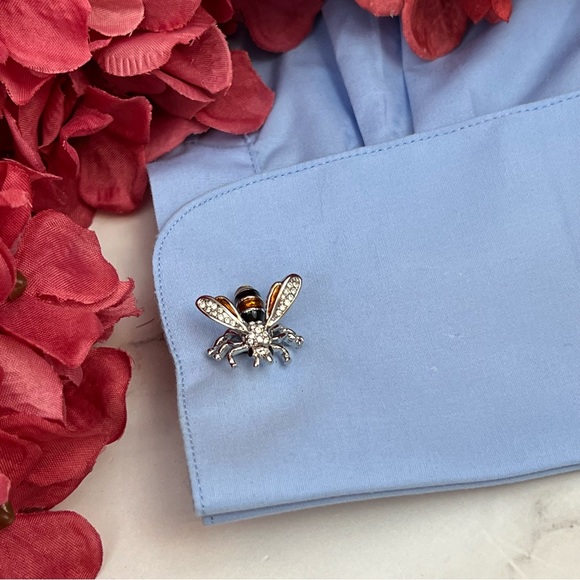 Crystal Amber and Black Bumblebee Wasp Cufflinks - Picture 12 of 16